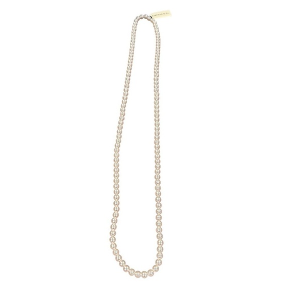 Pale Pink Faux Pearl Long Single Strand Necklace by Stephan & Co. - Picture 2 of 14